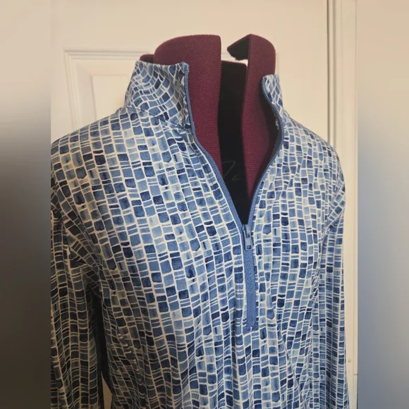 Tommy Bahama Blue 3/4 Zip Everyday Active Activewear Jacket Medium - Picture 2 of 10